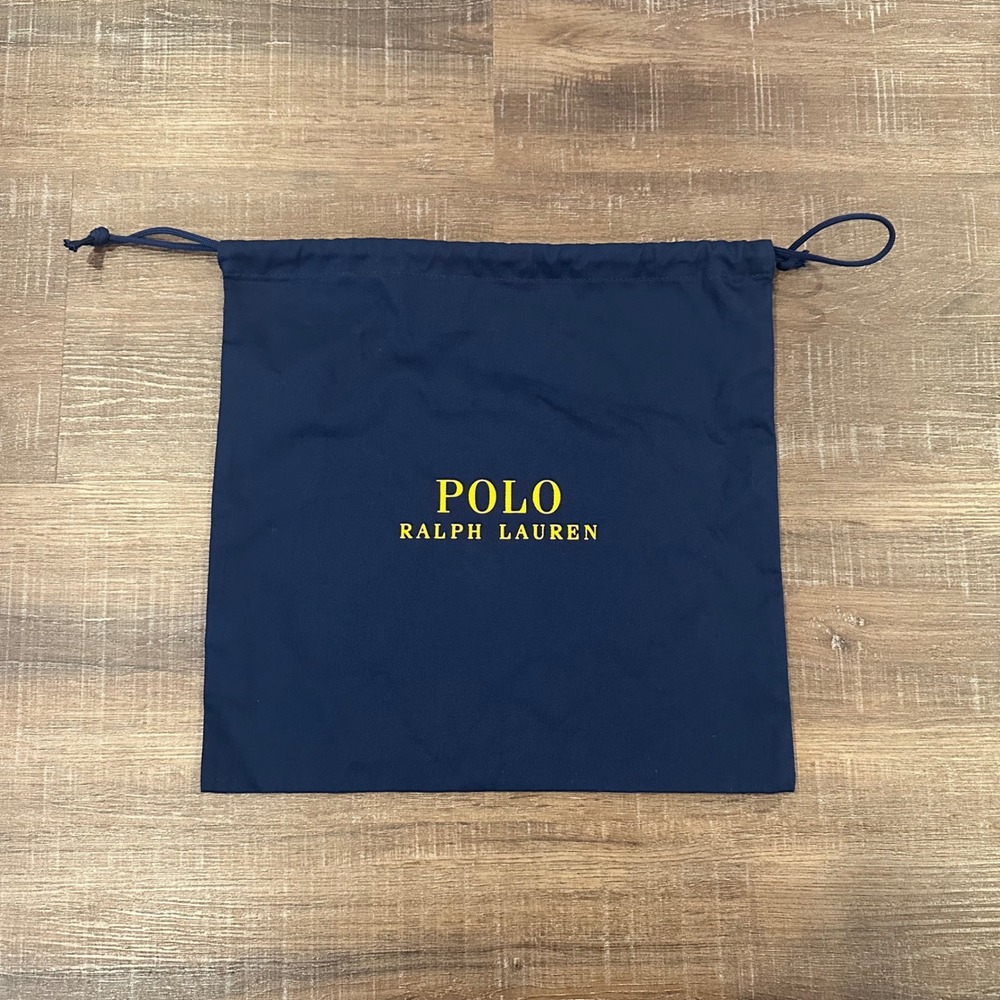 Polo Ralph Lauren Navy Blue Cotton Drawstring Dust Bag Storage Pouch 12x12"